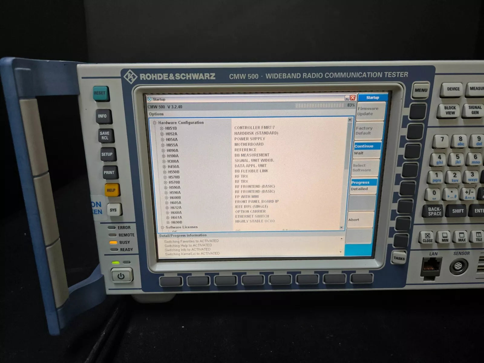 R&S CMW500 Wideband Radio Communication Tester with Options (101400)