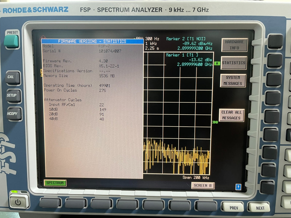Rohde & Schwarz FSP7 Spectrum Analyzer 9 kHz - 7 GHz _ 101074 - XG eqpt