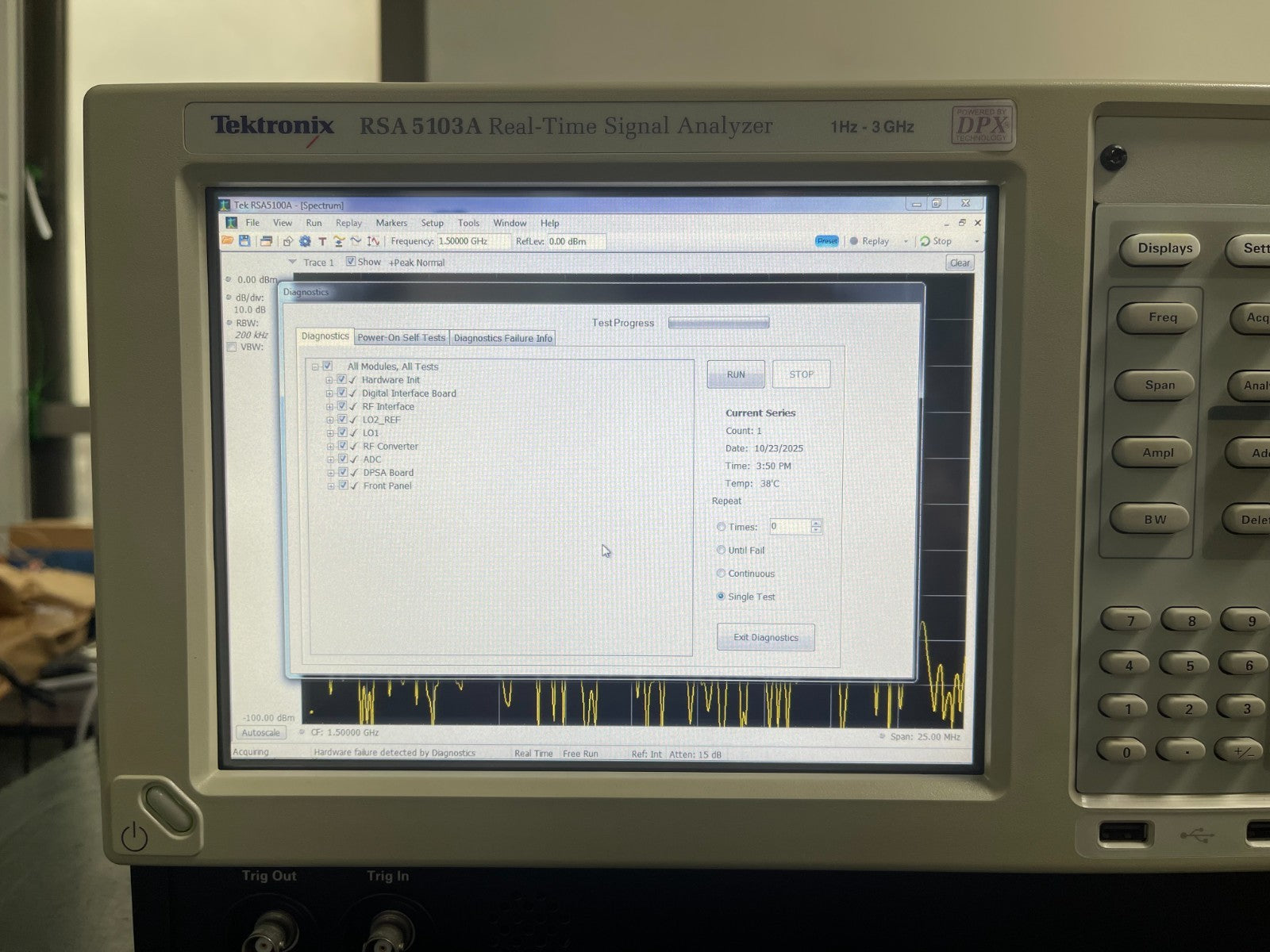 Tektronix RSA5103A Real Time Signal Analyzer w/ shipping box
