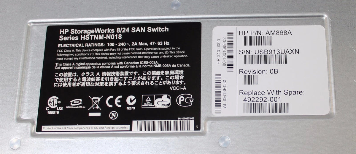 HP StorageWorks AM868A 16 Active Ports 8G SAN Switch w/ 24x AJ716A 8G SW SFPs