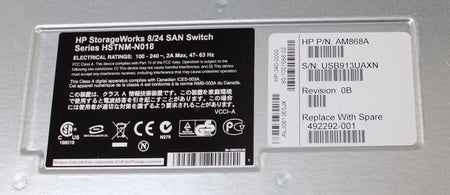 HP StorageWorks AM868A 16 Active Ports 8G SAN Switch w/ 24x AJ716A 8G SW SFPs