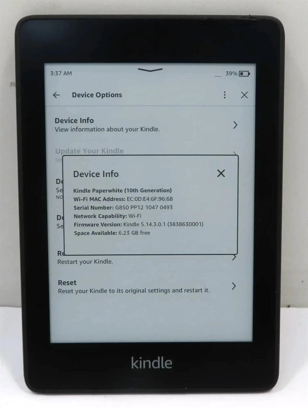 Amazon Kindle PaperWhite 4 10th Gen 6" PQ94WIF 8GB Wi-Fi E-Reader
