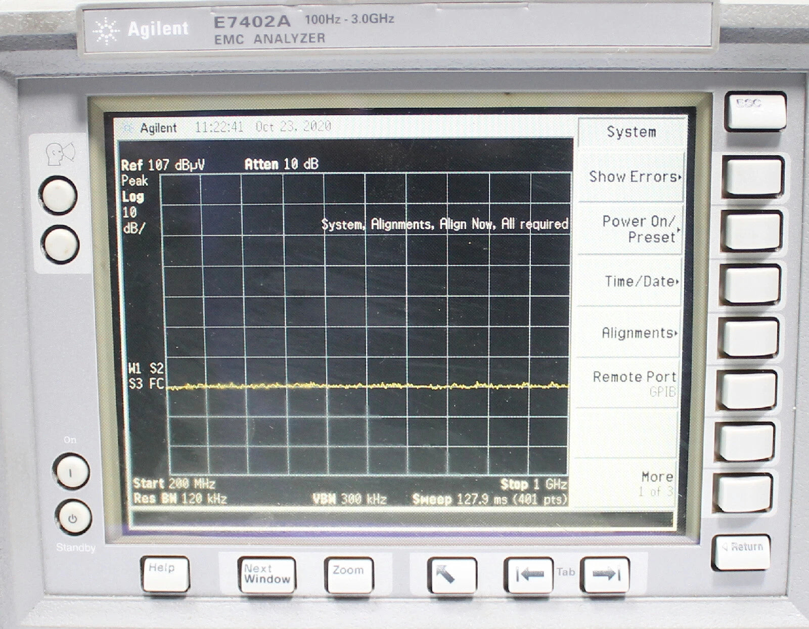 HP Agilent E7402A EMC Spectrum Analyzer 100Hz - 3GHz OPT UKB 1DR 1D5 AYQ AYX