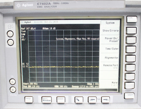 HP Agilent E7402A EMC Spectrum Analyzer 100Hz - 3GHz OPT UKB 1DR 1D5 AYQ AYX