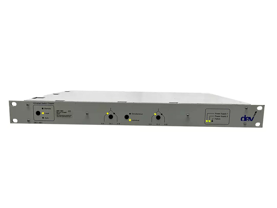 DEV Systemtechnik 1951 Universal Switch Chassis 1RU with DEV 11-0005 DPST Swit