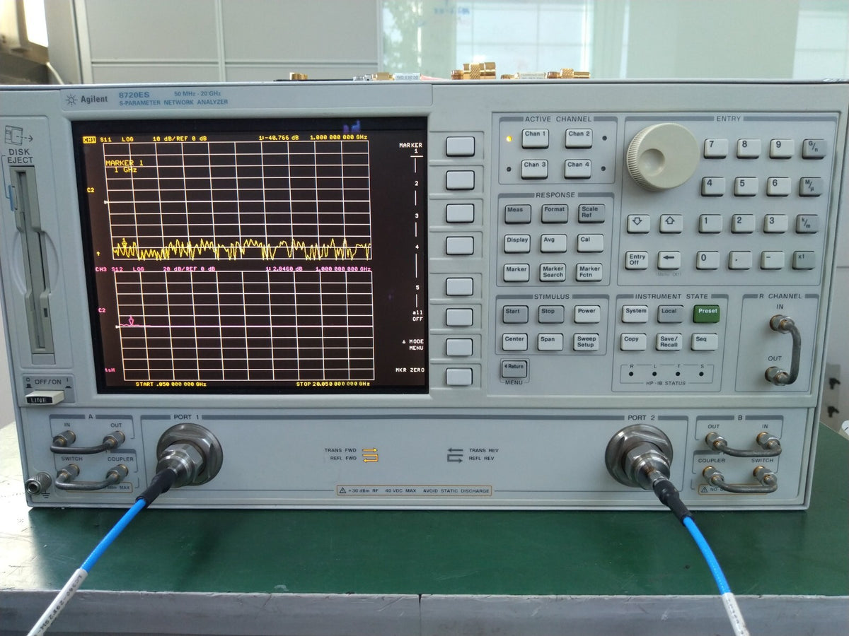 Agilent 8720ES 50 MHz - 20 GHz Network Analyzer w/ Options 1D5/010/085/089 - XG eqpt