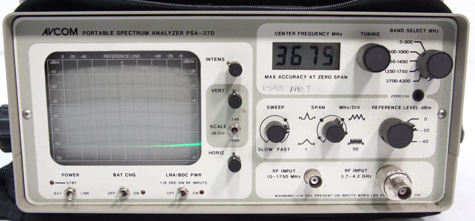 Avcom PSA-37D L-Band Portable Spectrum Analyzer 1 MHz to 4.2 GHz