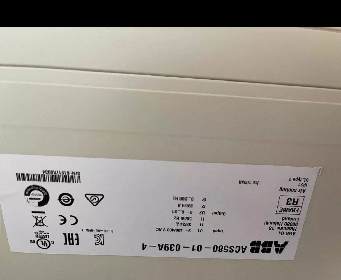 ABB ACS580-01-039A-4 Variable Frequency Drive