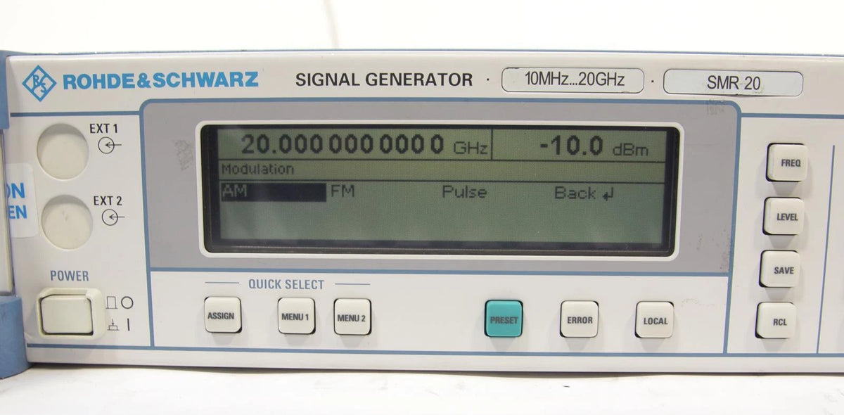 Rohde & Schwarz SMR20 10 MHz - 20 GHz Signal Generator 1104.0002.20 Many Options