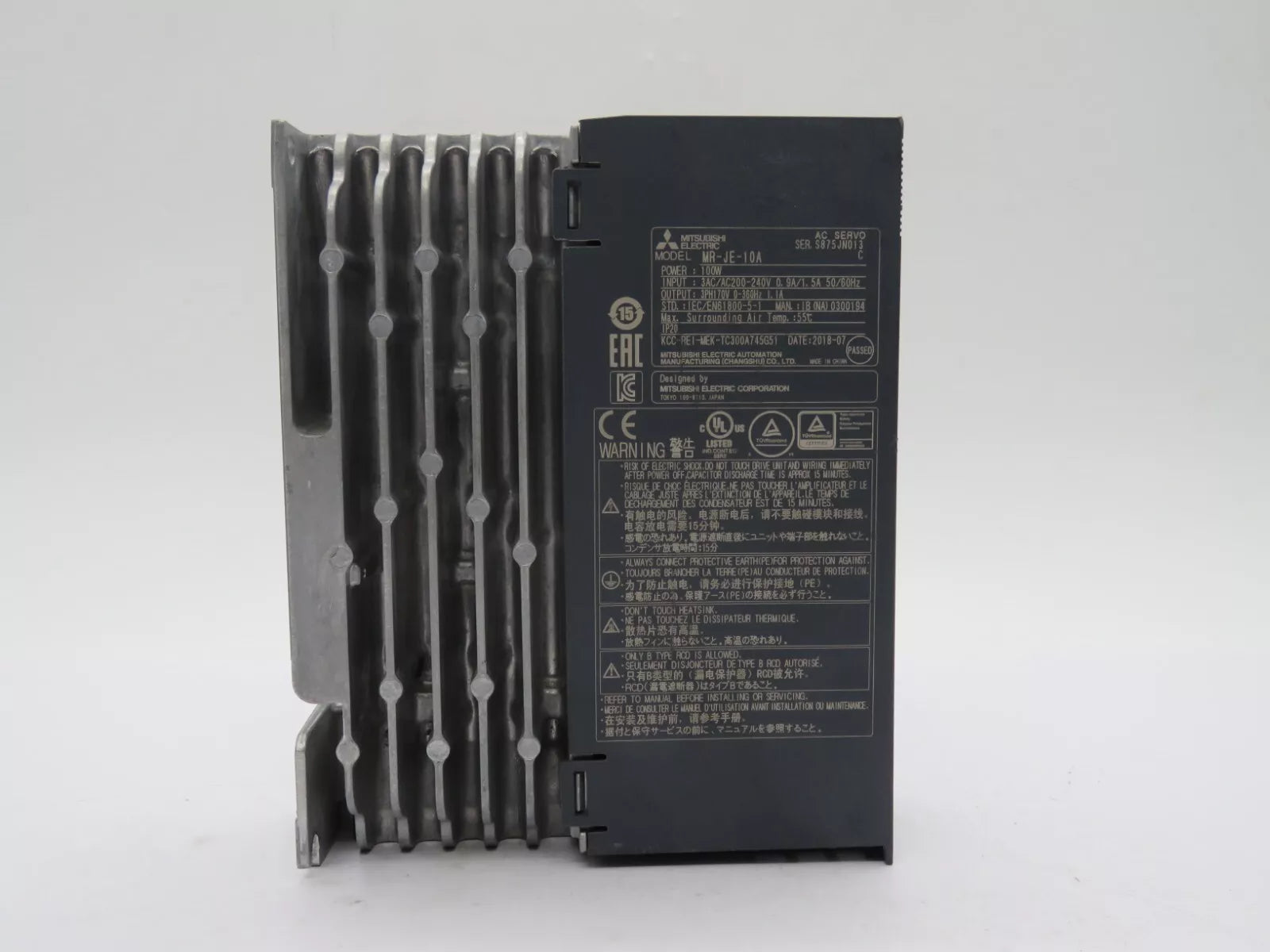 Set of 2 Mitsubishi MR-JE-10A AC Servo Drive 100 Watt 200V