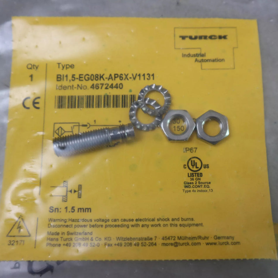 TURCK BI1.5-EG08K-AP6X-V1131 Proximity Sensor