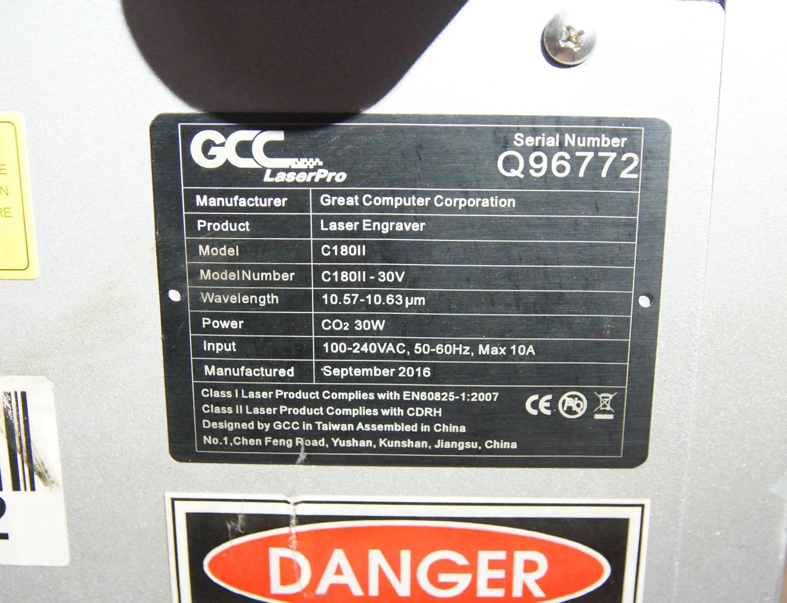 GCC LaserPro C180II 30V CO2 Desktop Laser Engraver