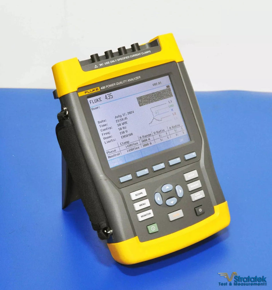 Fluke 435 Power Quality Analyzer PQA 3000A Flexi Current Probes NIST Calibrated