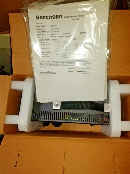 Adjustable Lab Power Supply 0-60V 0-5A Sorensen