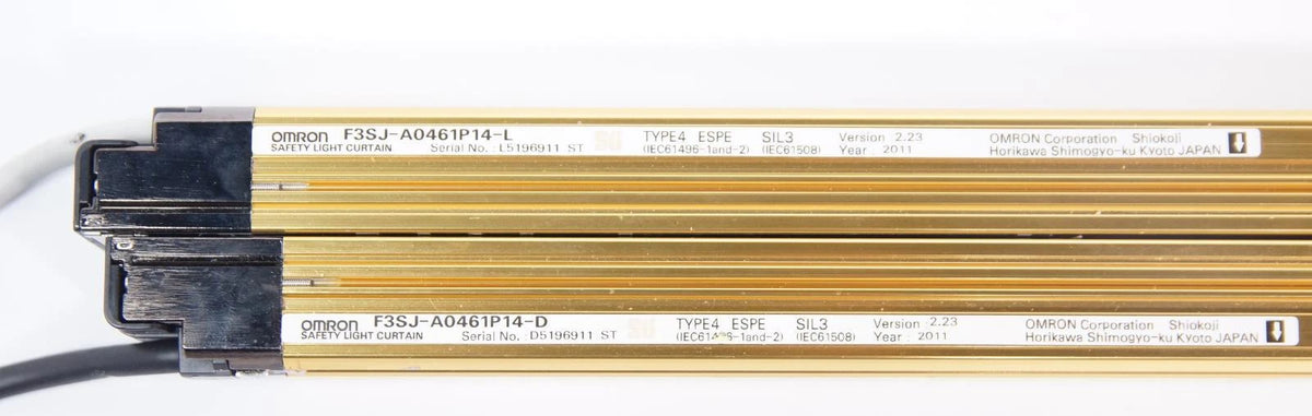 Omron F3SJ-A0461P14-D, F3SJ-A0461P14-L Safety Light Curtain Emitter & Receiver