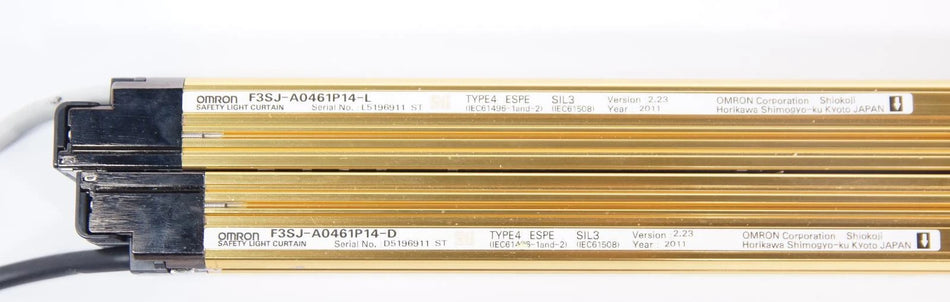 Omron F3SJ-A0461P14-D, F3SJ-A0461P14-L Safety Light Curtain Emitter & Receiver