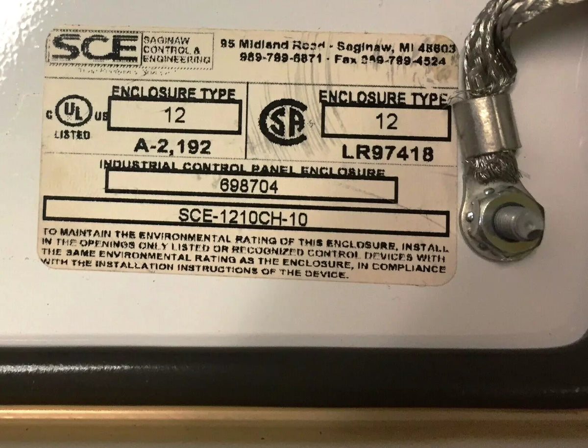 SCE SCE-1210CH-10 Industrial Control Panel with Omron DRT2-MD16TA Remote Terminal