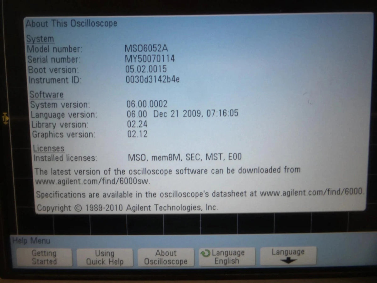 Agilent MSO6052A Mixed Signal Oscilloscope 500MHz 4 GSa/s - Free Shipping