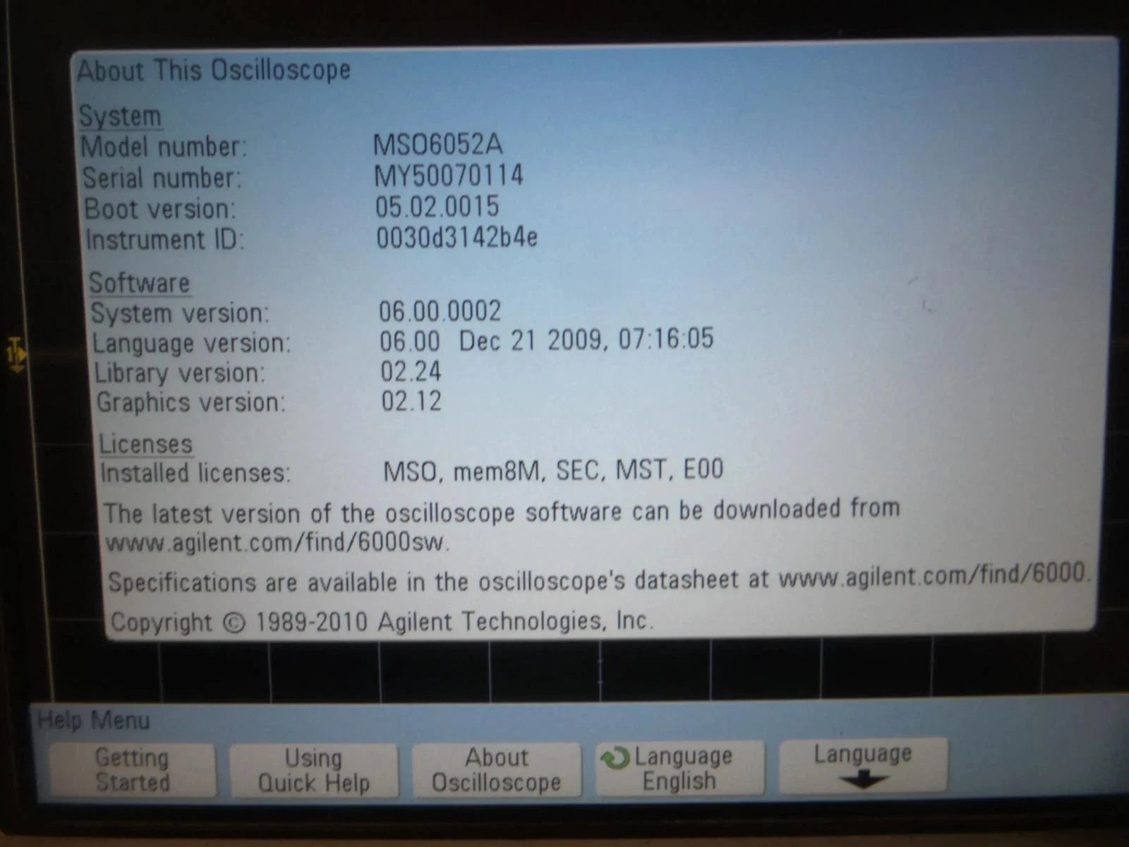 Agilent MSO6052A Mixed Signal Oscilloscope 500MHz 4 GSa/s - Free Shipping