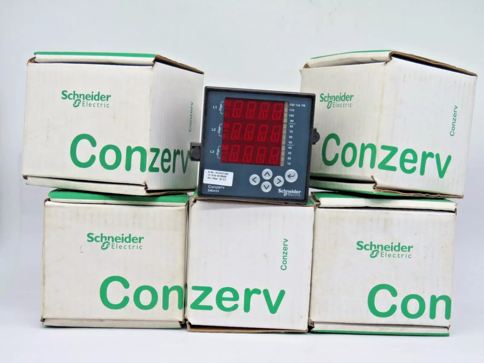 Set of 5 Schneider Electric EM6433 Conzerv Power & Energy Meter 80-600V