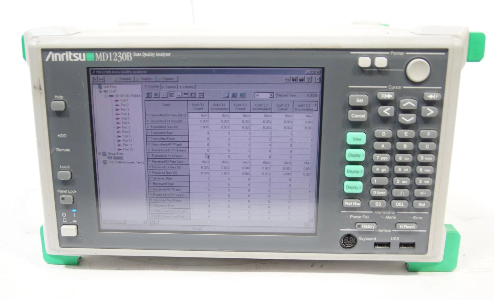 Anritsu MD1230B Data Quality Analyzer with MU120131A Ethernet Module