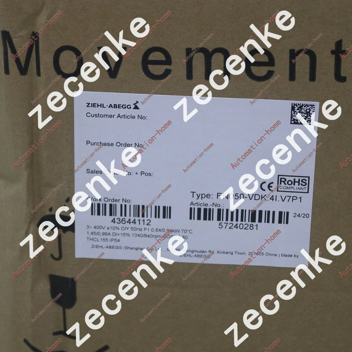 ZIEHL-ABEGG Axial Flow Fan FN050-VDK.4I.V7P1