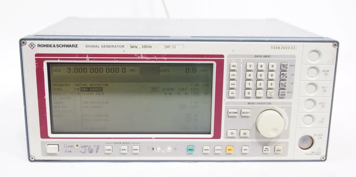Rohde & Schwarz SMT03 Signal Generator 5 kHz to 3 GHz with Options B1 B19