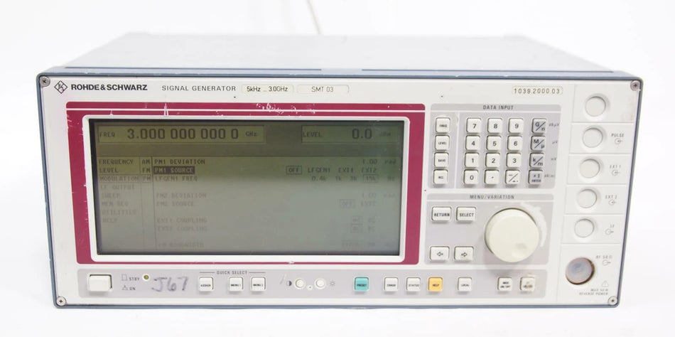 Rohde & Schwarz SMT03 Signal Generator 5 kHz to 3 GHz with Options B1 B19