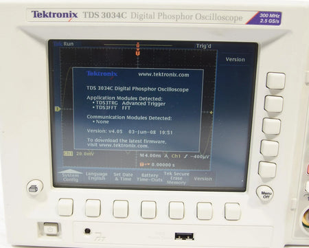 Tektronix TDS3034C 300 MHz 4CH 2.5 GSa/s DPO Oscilloscope with 3TRG 3FFT