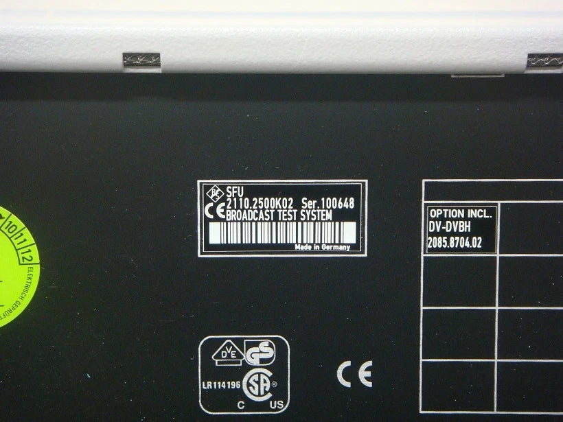 Rohde&Schwarz SFU K1/K20 DVB-T Broadcast Test System