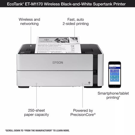 Epson EcoTank M1170 Wireless Monochrome Supertank Printer