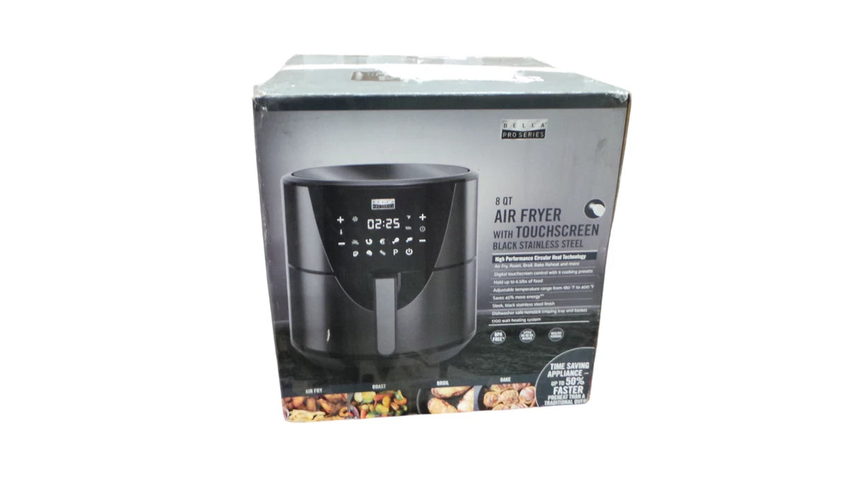 Bella Pro Series -8-qt. Digital Air Fryer Black Stainless Steel 90156