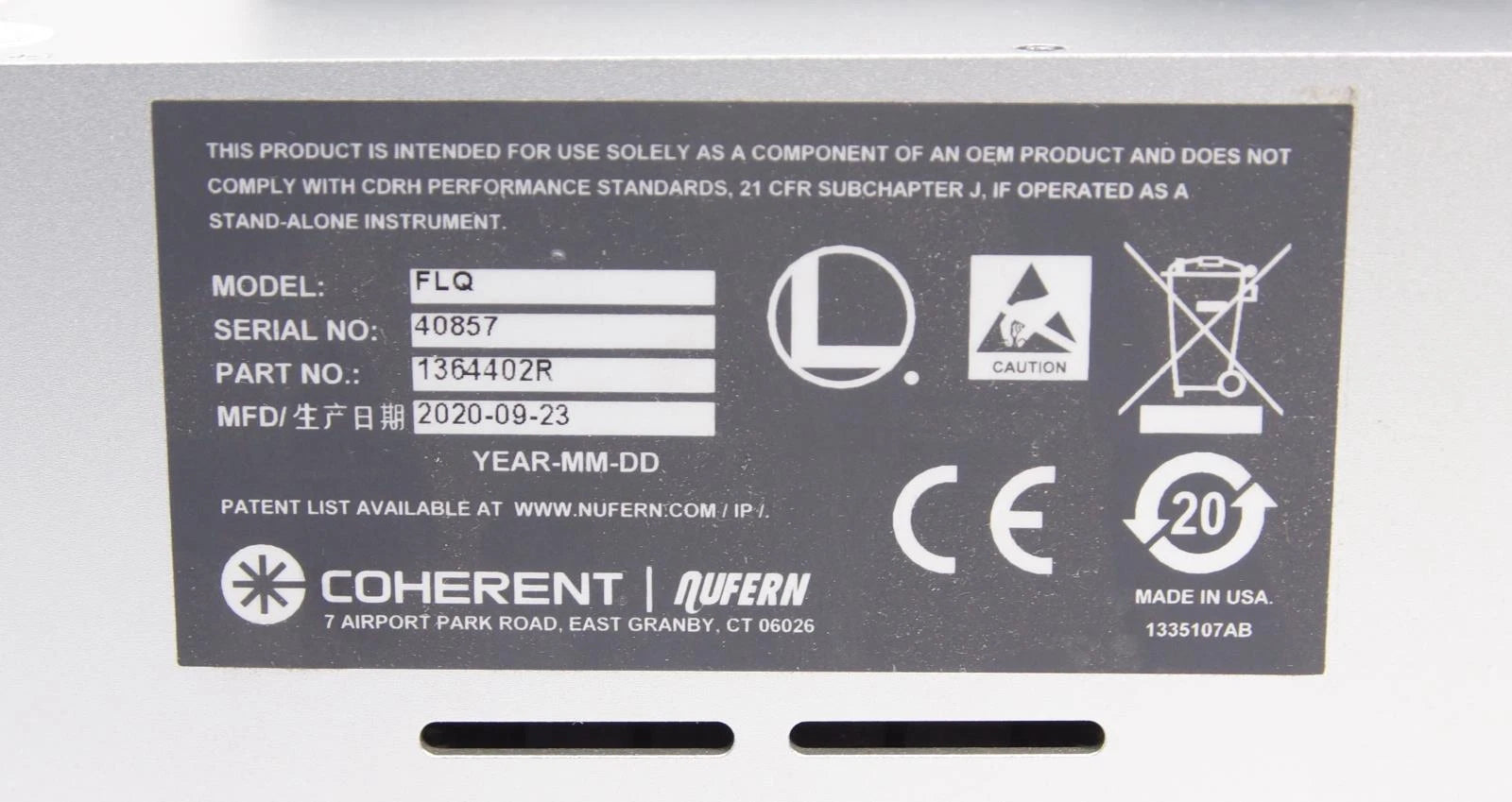Coherent FLQ NUFERN 1364402R Fiber Laser Marker