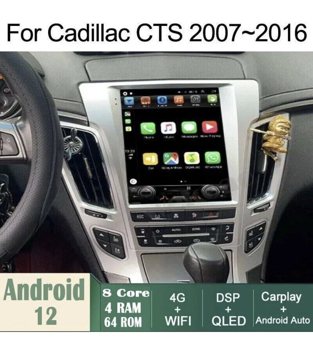 Cadillac CTS 10.4" Android GPS Navigation System - WiFi - Radio CarPlay - 4+64GB