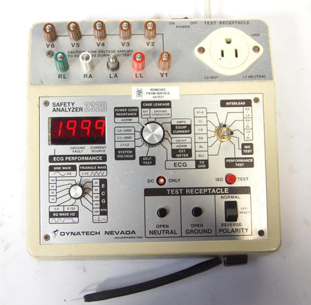 Fluke Dynatech Nevada 232D Safety ECG Analyzer