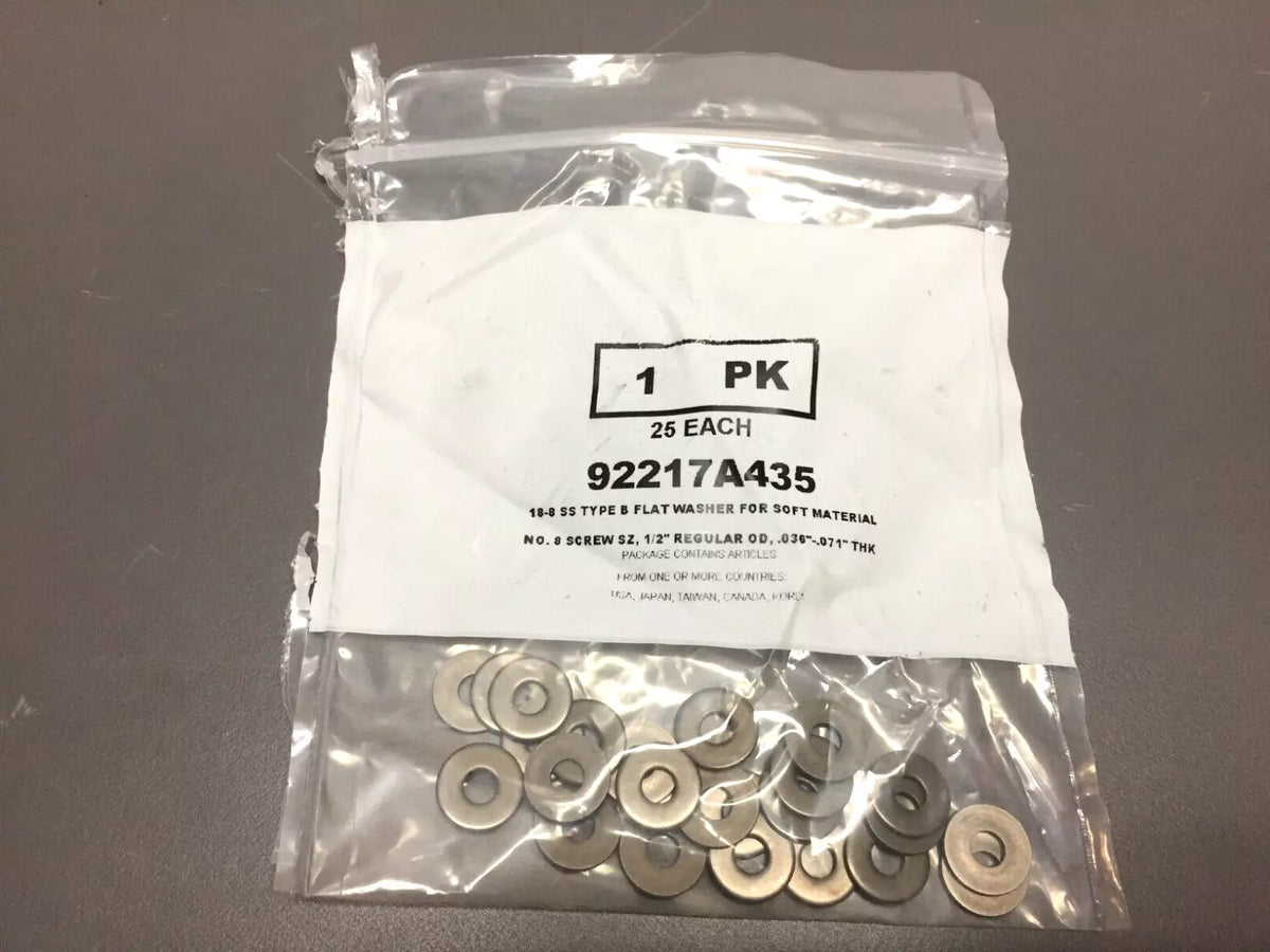 18-8 SS Type B Flat Washer for Soft Materials - Pack of 25