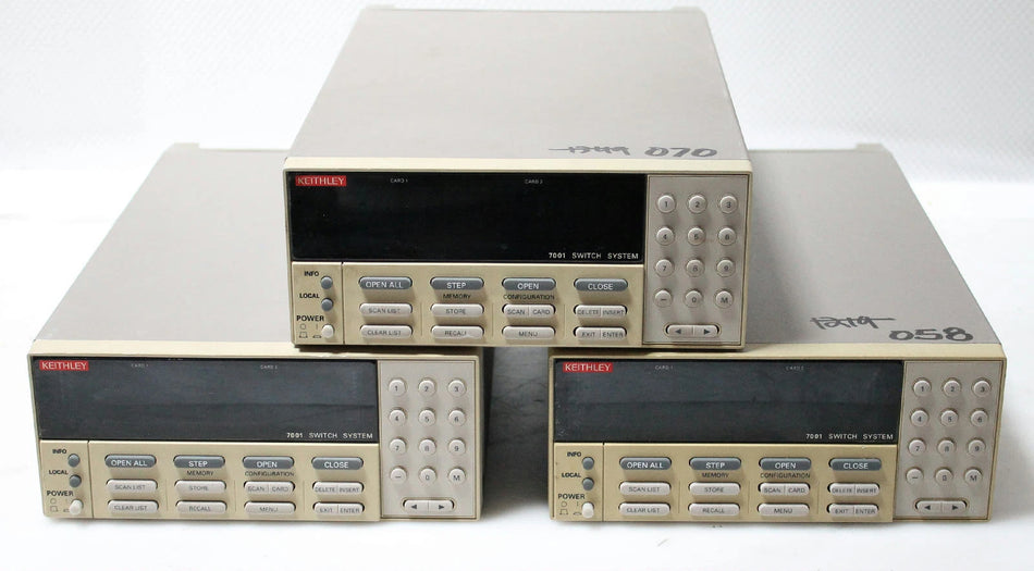 Lot of 3 Keithley 7001 80CH High Density Switch Mainframes