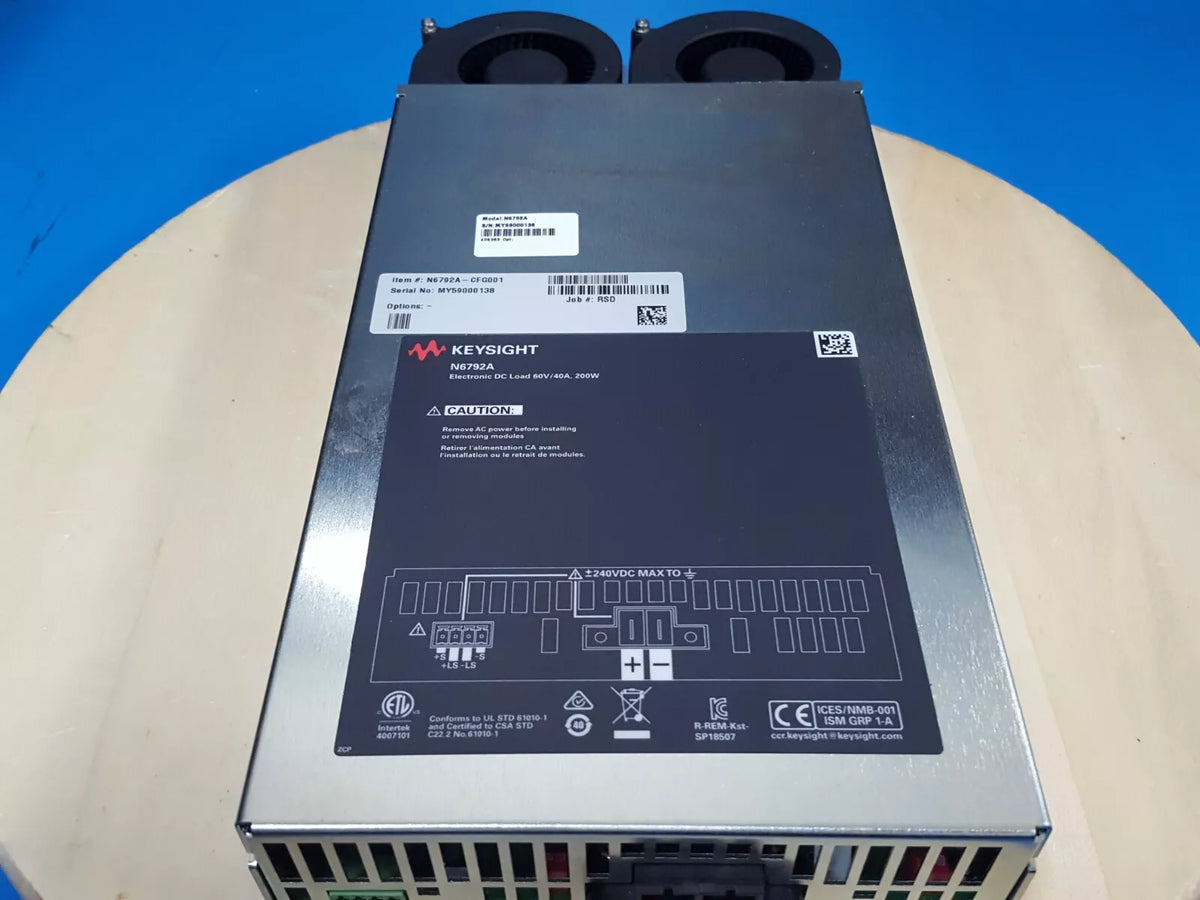 Keysight N6792A: Electronic DC Load 60V/40A, 200W, Untested (0138)