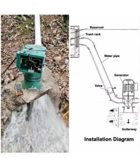 5000W Water Hydroelectric Pelton Turbine Low RPM Single-phase AC Generator