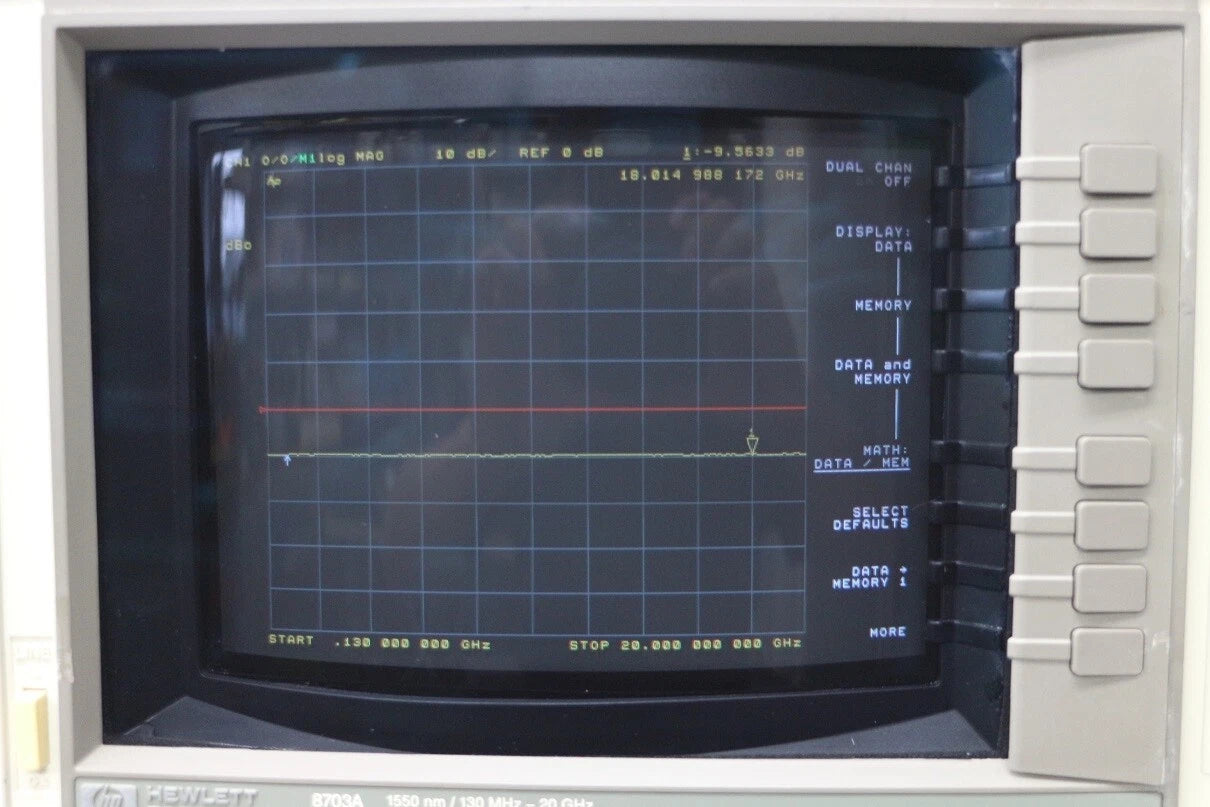 HP 8703A 130M-20GHz 1550nm Lightwave Component Analyzer