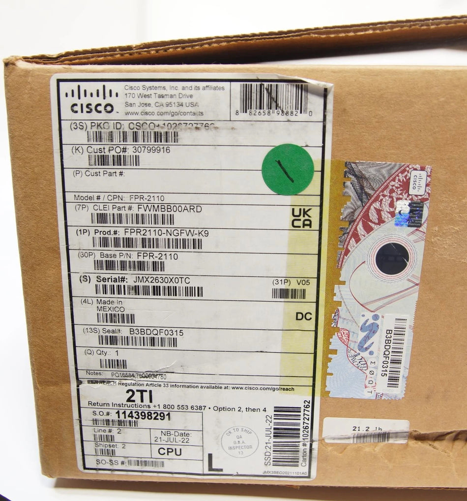 Cisco FPR2110-NGFW-K9 Firepower 2110 NGFW Firewall Appliance