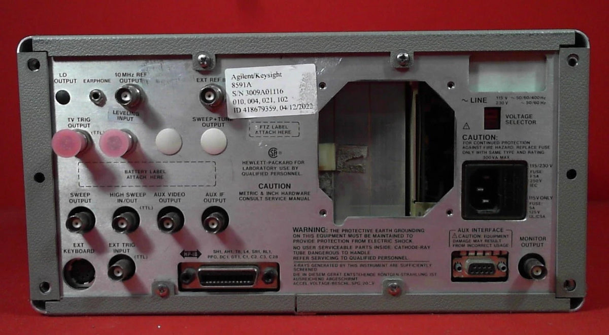 Agilent/Keysight 8591A-04-10-21-102 Spectrum Analyzer, 9 kHz to 1.8 GHz