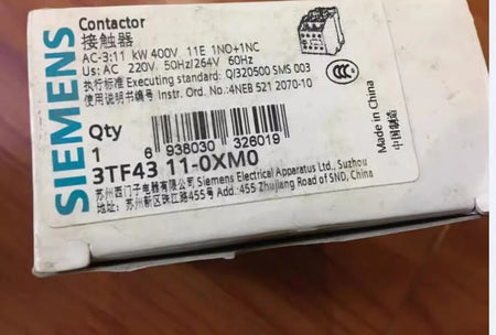 SIEMENS 3TF43 11-0XM0 Contactor, 3TF4311-0XM0