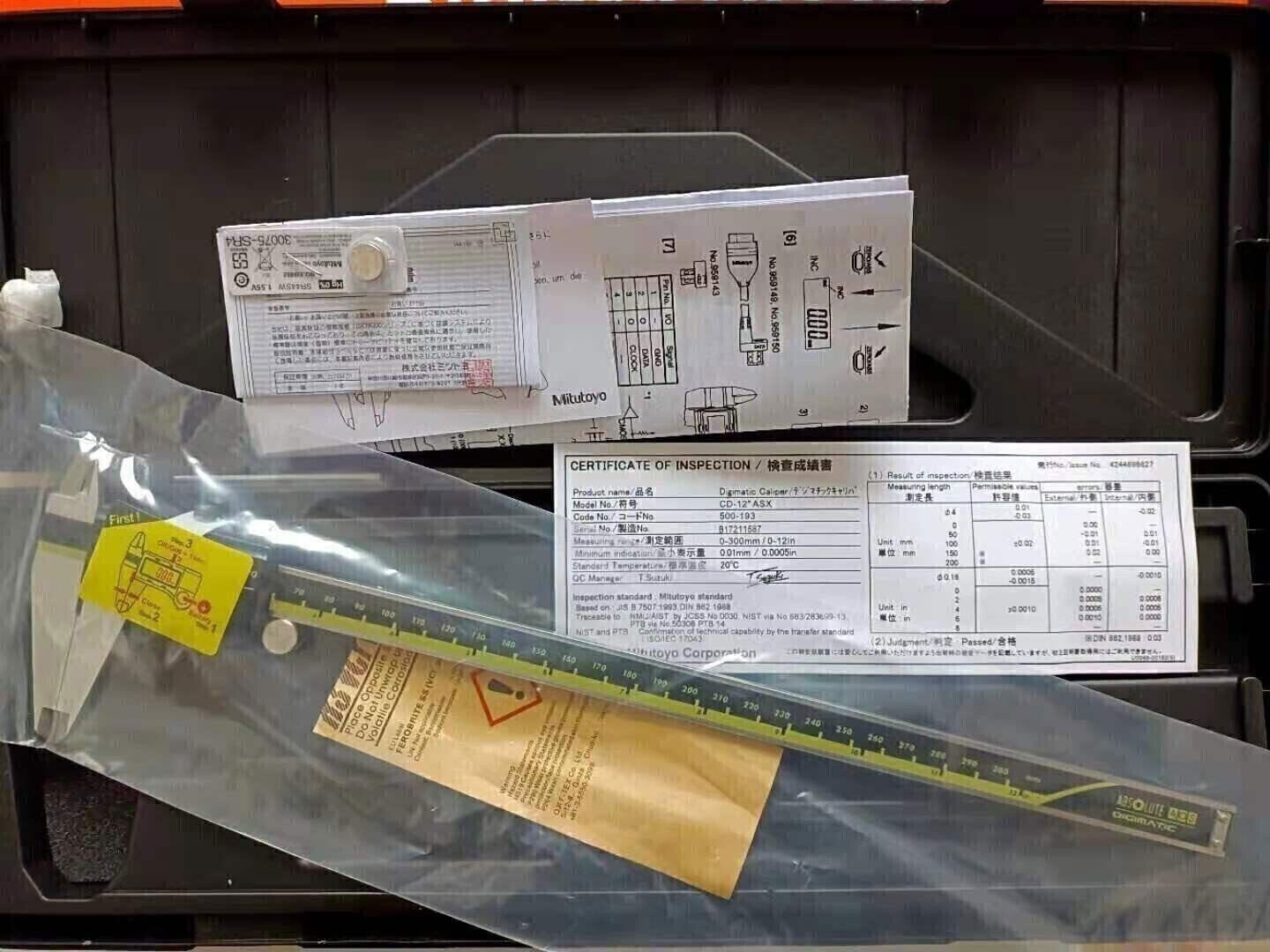 Mitutoyo 500-193-30 300mm Absolute Digital Vernier Caliper