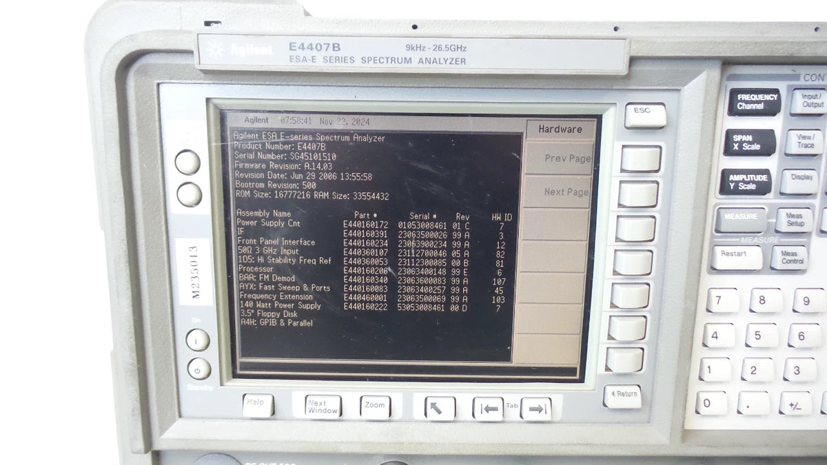 Agilent E4407B ESA-E series Spectrum Analyzer 9 kHz to 26.5 GHz - Free Shipping