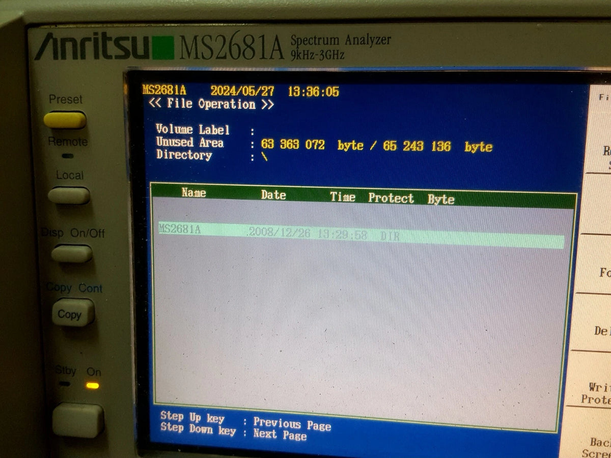 Anritsu MS2681A Spectrum Analyzer 9KHz - 3GHz (0343)