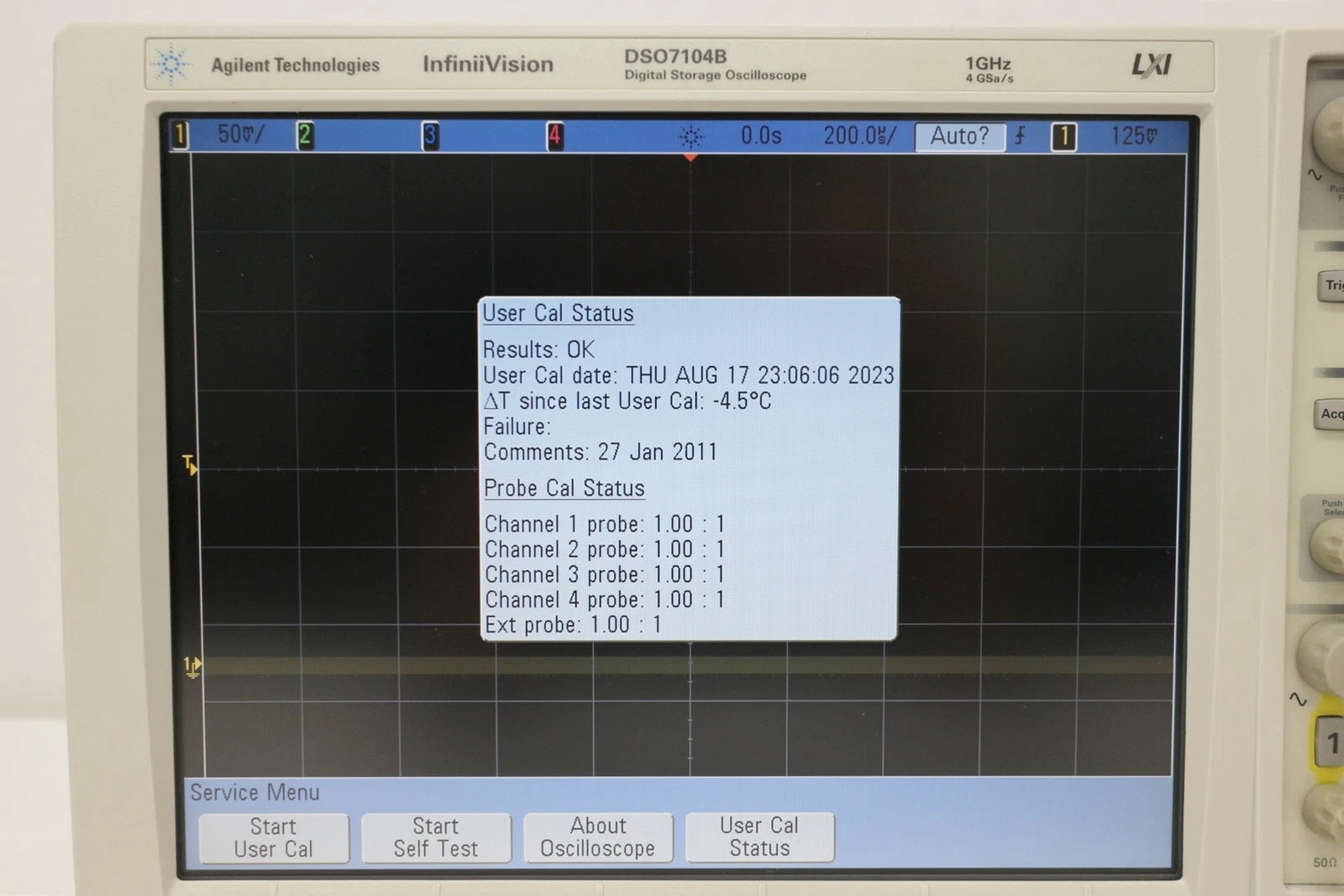 Keysight Agilent DSO7104B 1GHz 4GS/s Oscilloscope