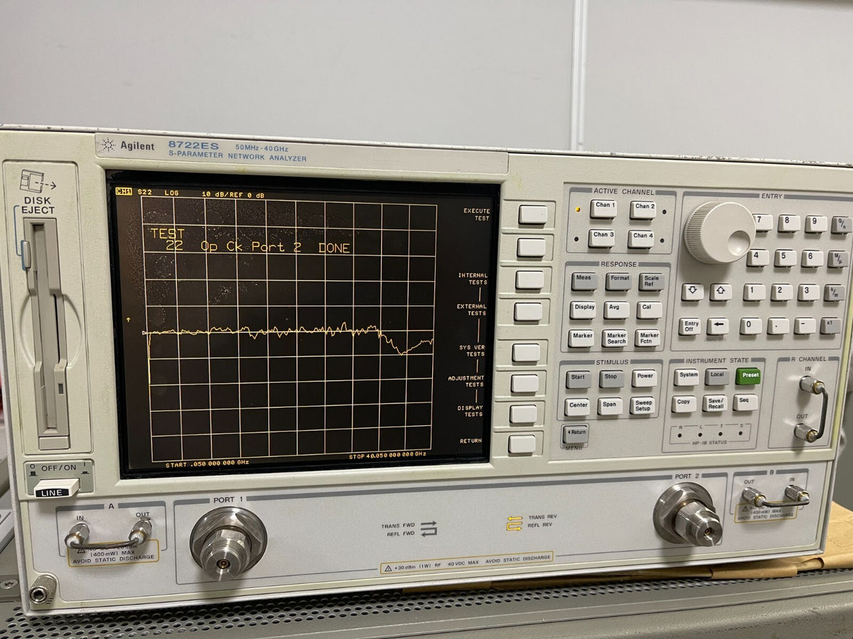 Agilent Keysight 8722ES 50MHz-40GHz Network Analyzer w/Opt.1D5/010/012/089_06113 - XG eqpt