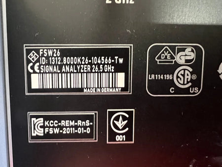 Rohde and Schwarz FSW26 Signal Analyzer B3,B4,B24,B25,K30 Features