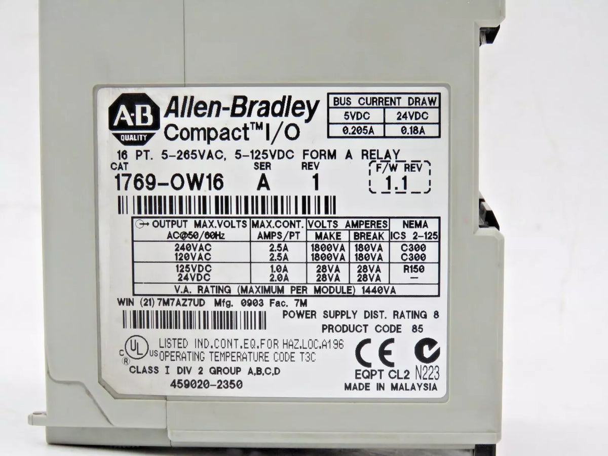 Allen-Bradley 1769-OW16 Compact I/O Relay Output Module Ser A